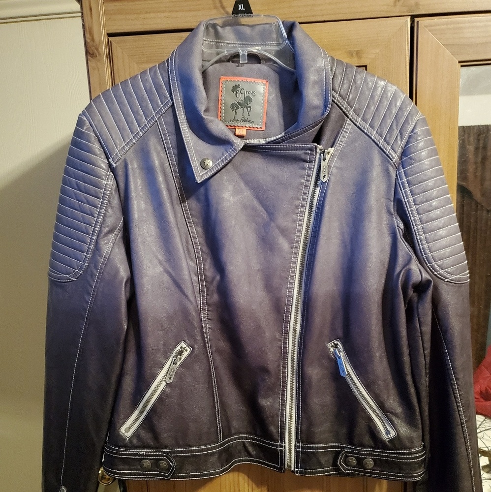 Circus by Sam Eldeman gray vegan moto jacket